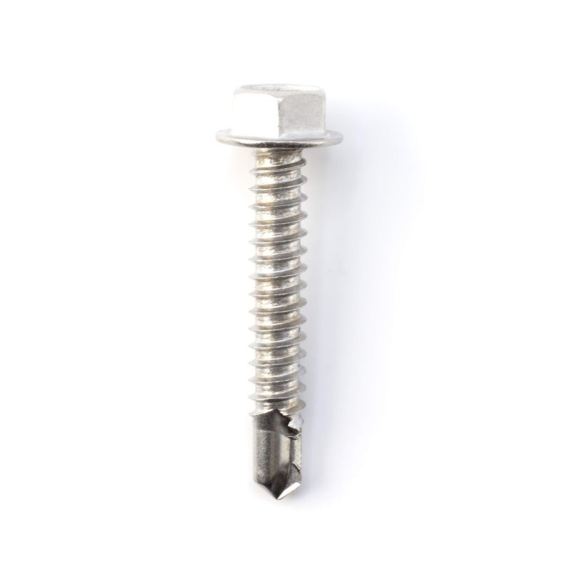 THE CIMPLE CO #14 Size, 1 1/2" Length (38mm) - Self Tapping/Drilling Screw - 410 Stainless Steel Screws - Long Wearing and Corrosion Hardy - Hex Washer Head - 100pcs - Image 2